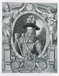 Retrato de Robert Devereux (1566-1601) 2º Conde de Essex, conmemorando su cargo de Lord Teniente de Irlanda, 1599